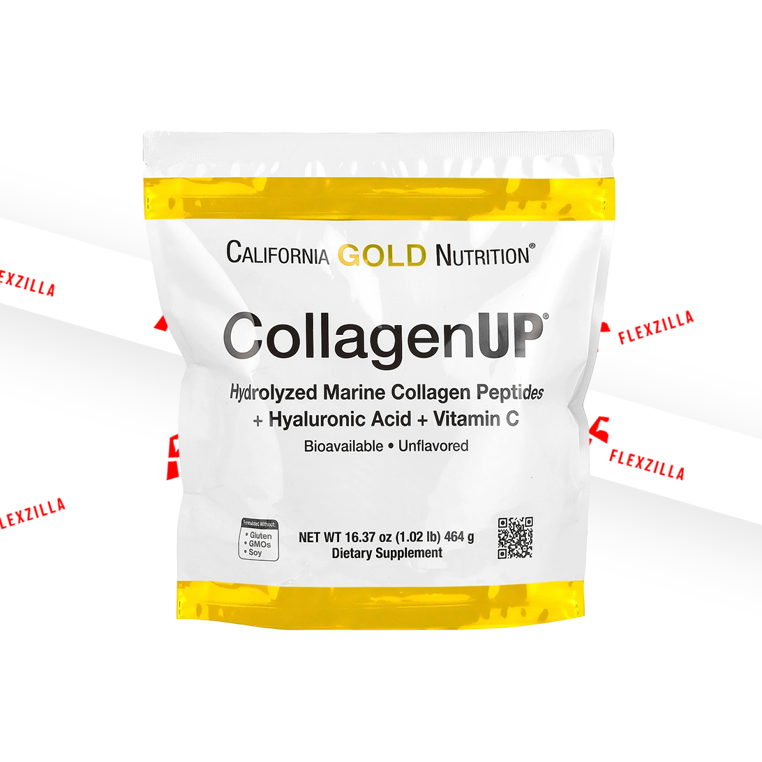 CALIFORNIA GOLD NUTRITION COLLAGEN UP HYDROLYZED MARINE COLLAGEN PEPTIDEs + HYALURONIC ACID + VITAMIN C 10 PACKETS