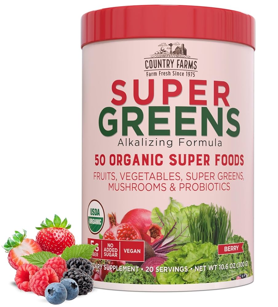 COUNTRY FARMS SUPER GREENS 50 ORGANIC SUPER FOODS
