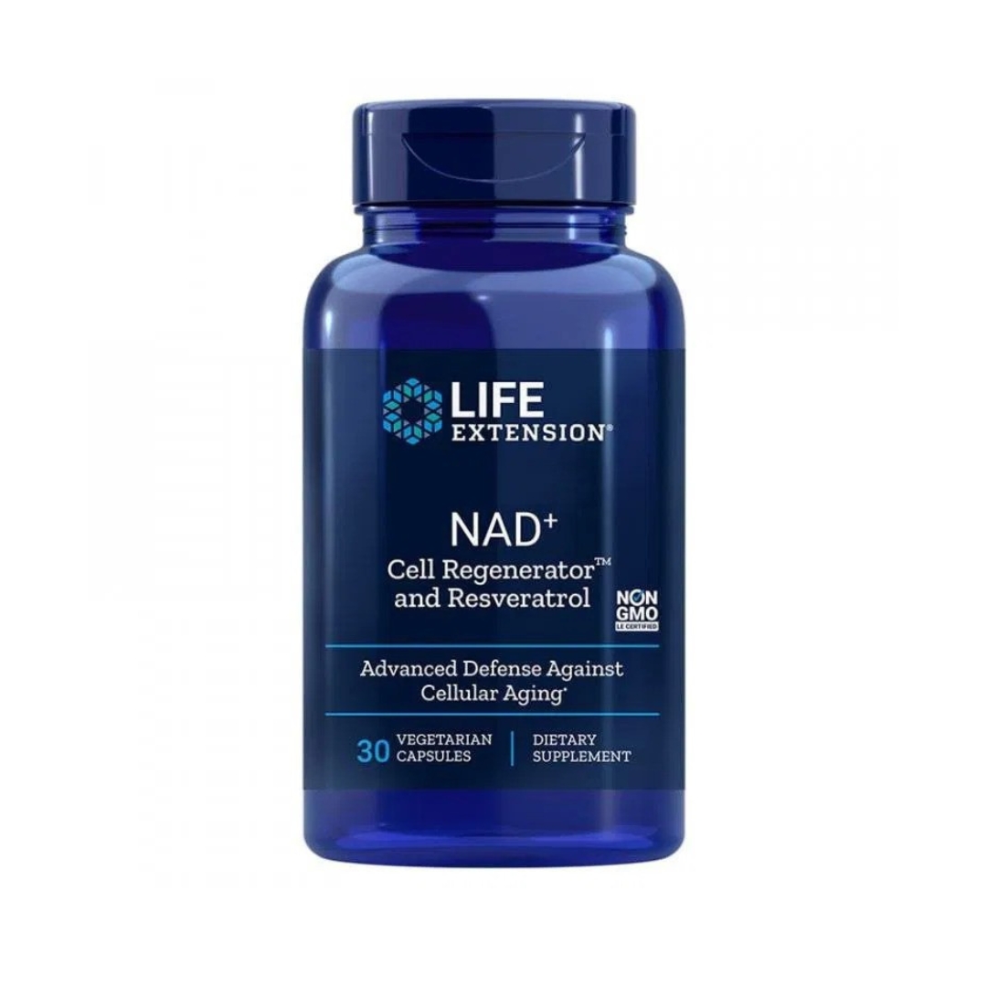 LIFE EXTENSION NAD+ CELL REGENERATION + RESVERATROL ELITE 30 CAPS