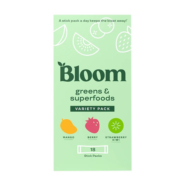 Bloom Greens & Superfoods Variety Pack (Mango, Berry, Strawberry Kiwi) 18 Stick Packs
