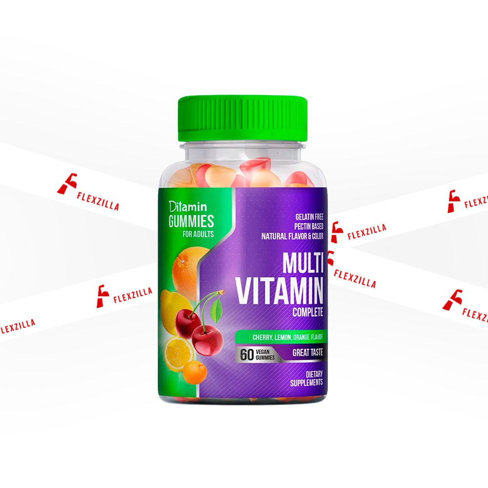 DITAMIN ADULT GUMMIES MULTIVITAMIN CHERRY,LEMON,ORANGE FLAVOR 60 GUMMIES
