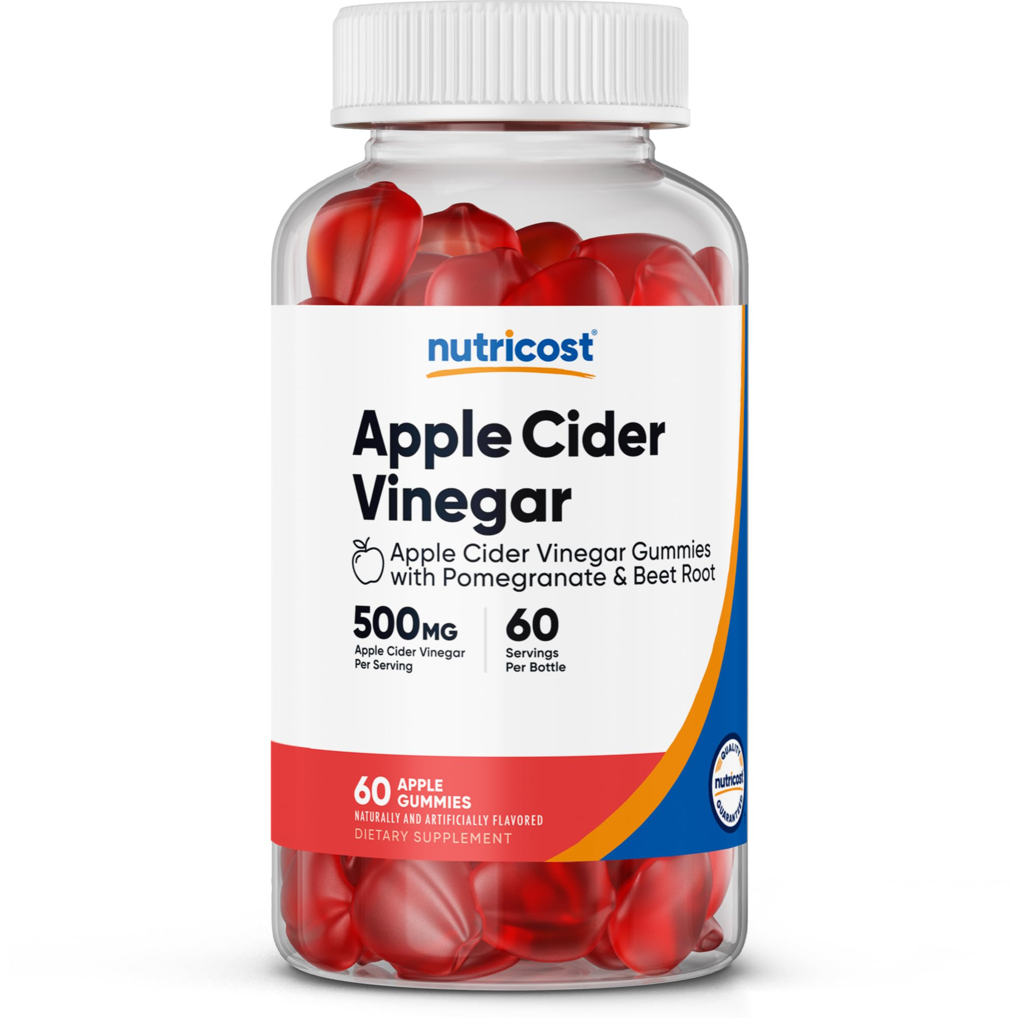 NUTRICOST APPLE CIDER VINEGAR GUMMIES 500 MG 60 SERV